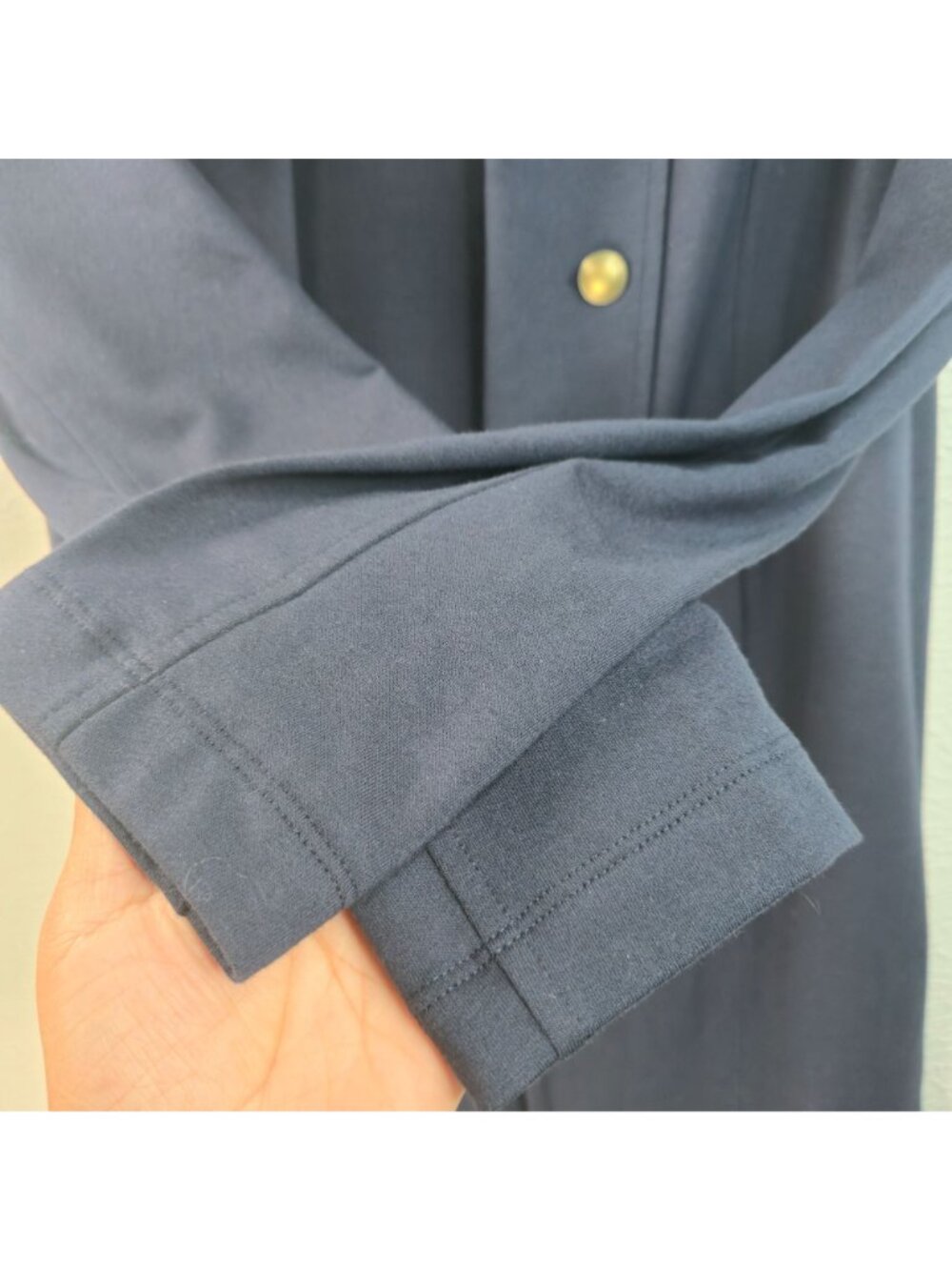 Preppy Military Open Front Jacket Small Navy Blue Long Sleeve Nautical Academia - Picture 6 of 10